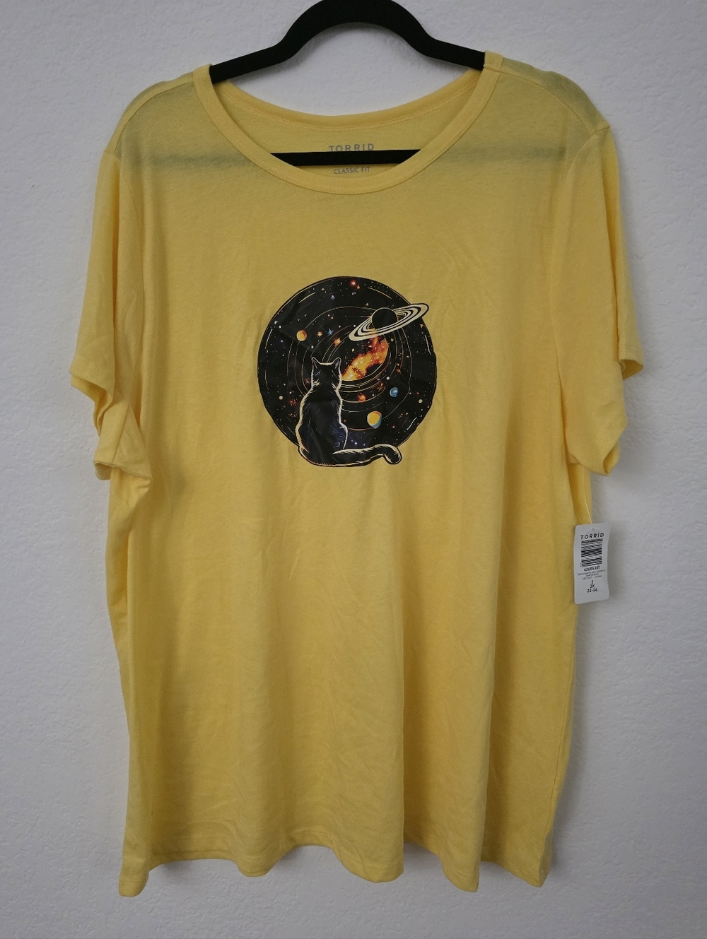 NWT torrid Yellow Crew Neck Space Kitty Tee